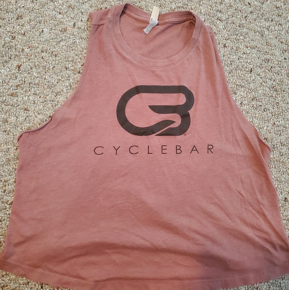 CycleBar Pink Cropped Tank - XL